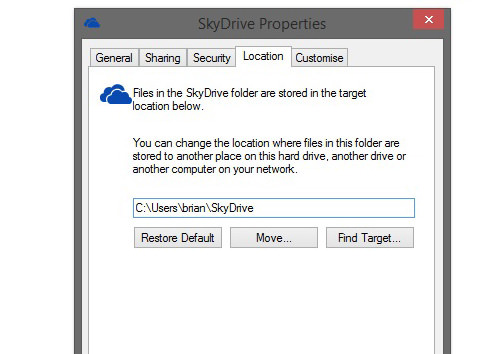 SkyDrive 文件夹位置