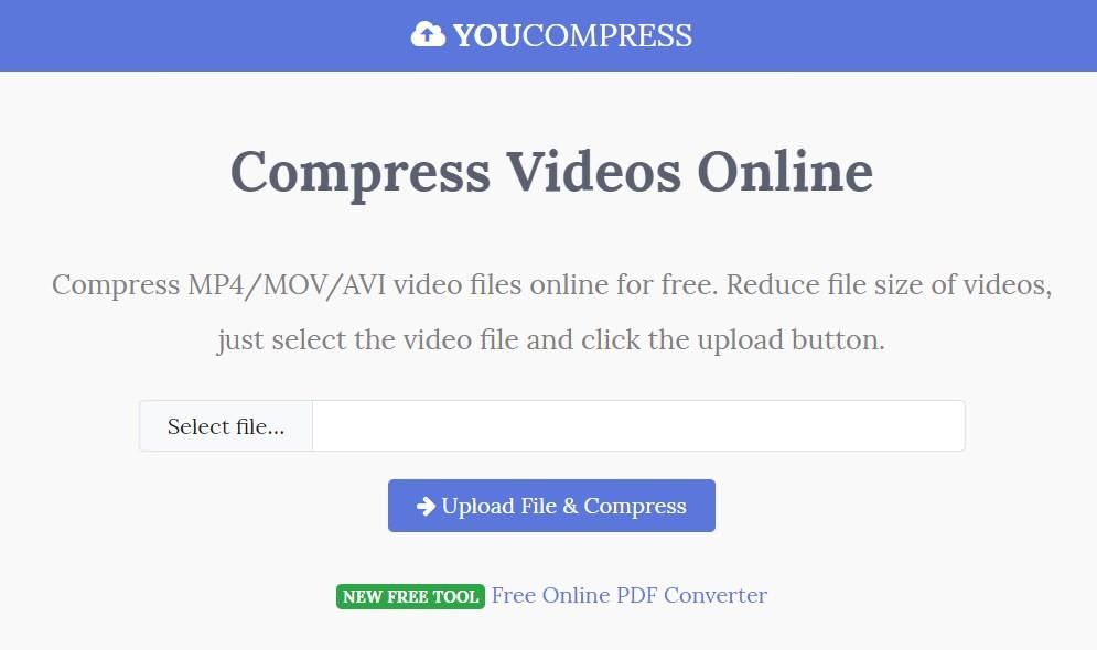 YouCompress 是一个在线视频压缩器