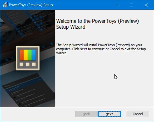 在 Windows 10 中安装 Microsoft PowerToys