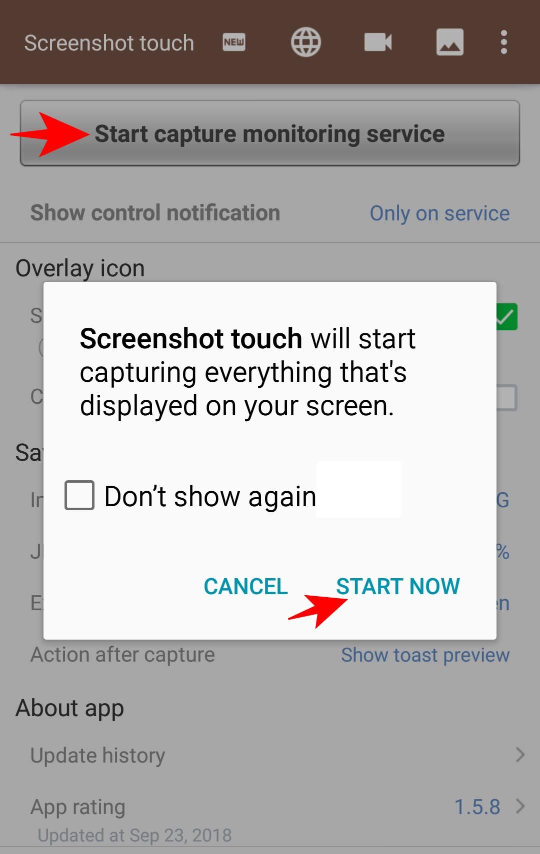 启动Screen touch的监控服务