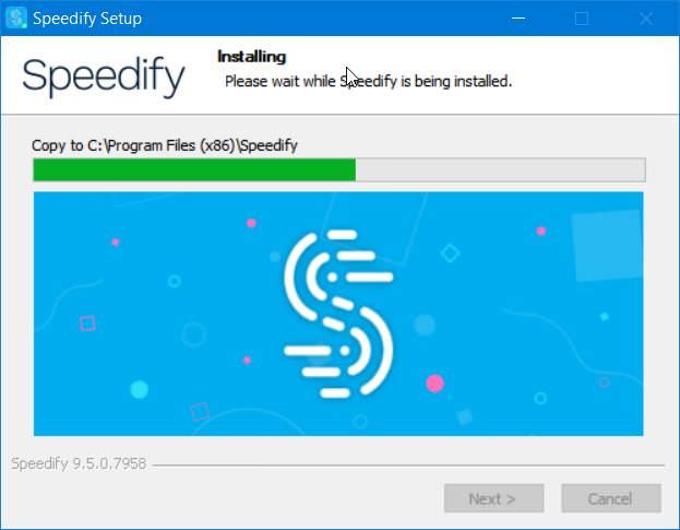 在 Windows 10 上安装 Speedify