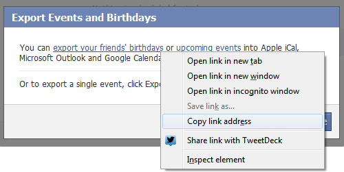 Facebook 生日日历第 3 步