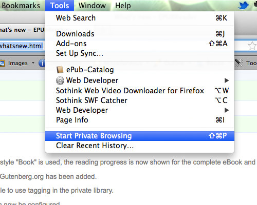 Firefox 隐私浏览