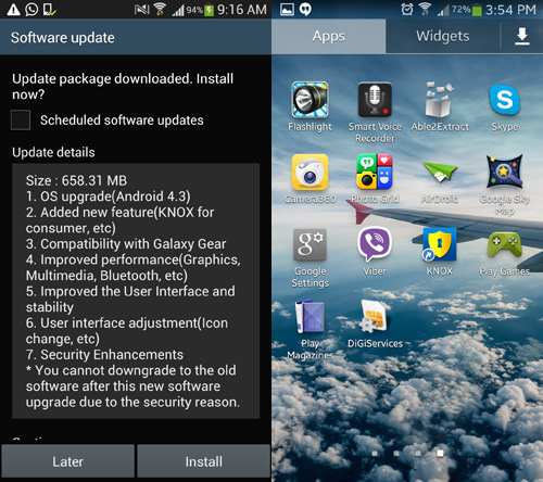 安装 Android 4.3 Samsung Premium Suite 和 Knox