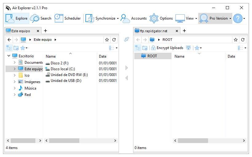 Windows 10 中文件资源管理器的 Air Explorer