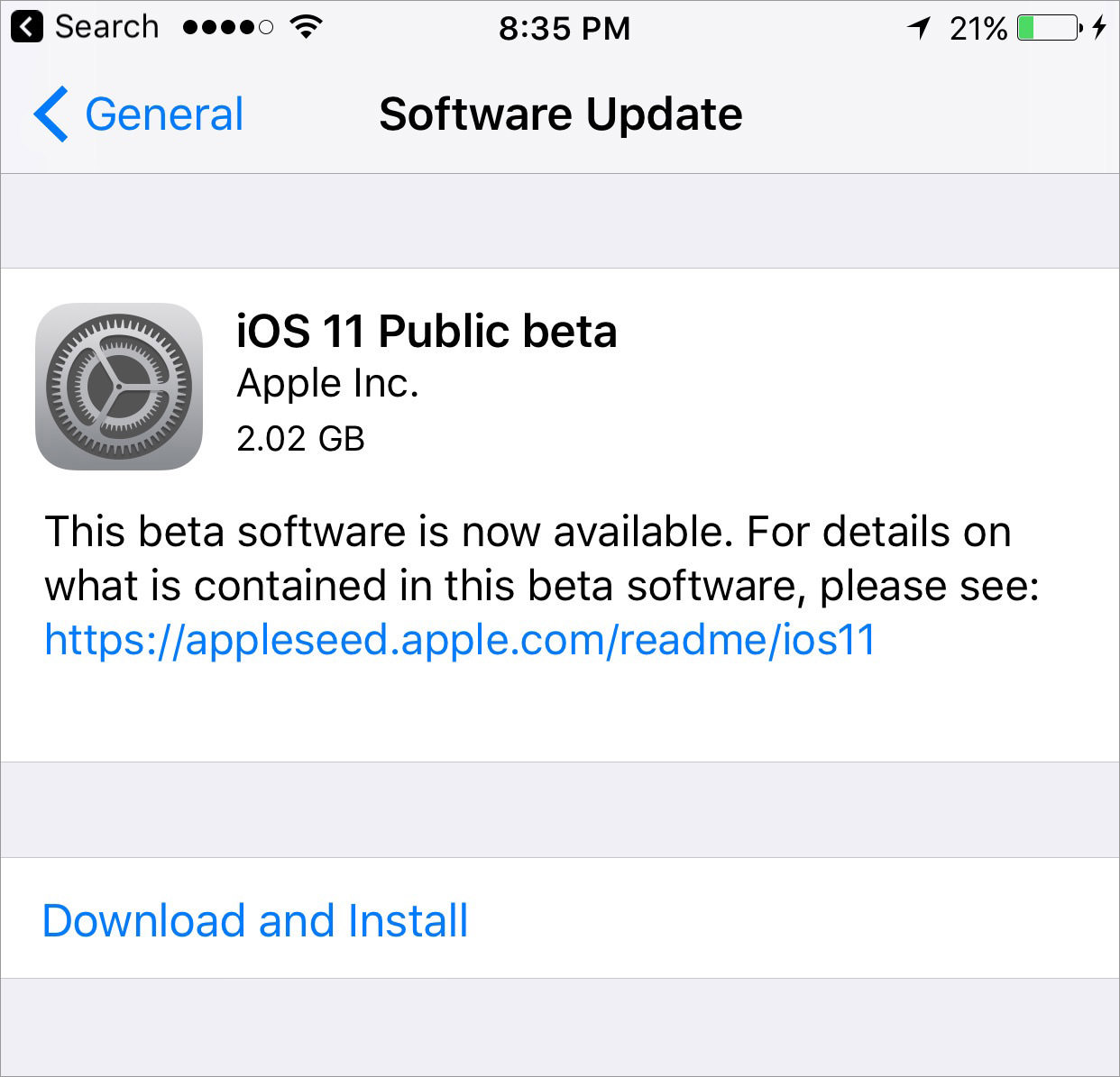 下载并安装 iOS 11 公测版