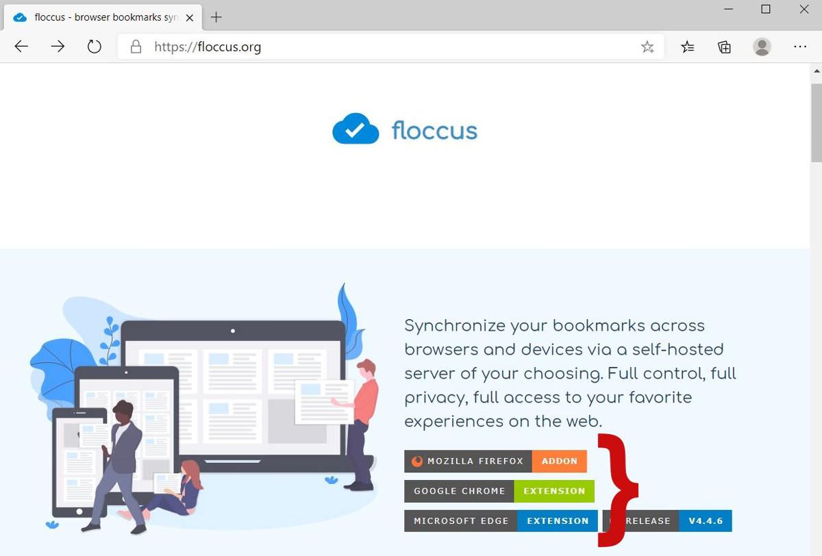 在浏览器中安装 Floccus 插件